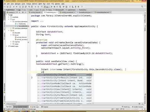 Android Explicit Intent tutorial in BITM batch 12 (android) in bangla