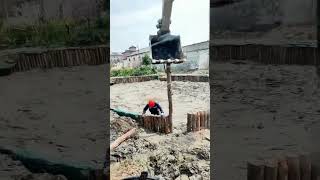 Excavator bucket piling: efficient construction