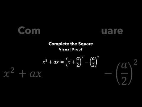 Visual proof of complete the square or vertex form method ￼#maths #visualization #completethesquare