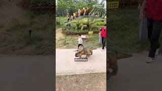 The Unitree Go 2 robot dog got turned into a baby dinosaur in a Chinese theme park.