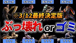 [Final Definitive Edition] Ranking All 14 Weapon Types in Wilds from C to S Tier