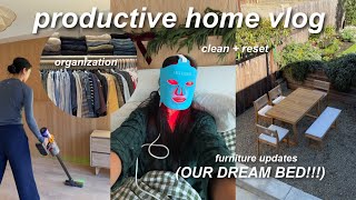 PRODUCTIVE HOME VLOG | new house clean & reset, furniture updates, closet organization!