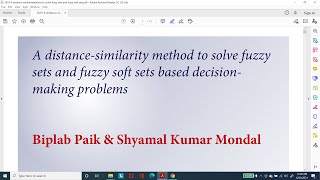 A distance-similarity method to solve decision-making problems.