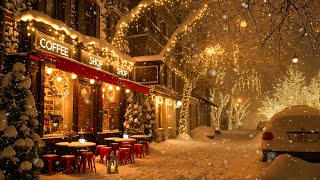 Cozy Winter Jazz Cafe Night ☕ Smooth Jazz and Tranquil Winter Night Ambience for a Relaxing Mood