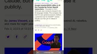 Google has purchased Chat GPT rival Anthropic AI! #news #chatgpt