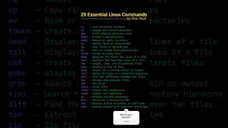 25 Essential Linux Commands #linux #developertips #softwareengineering #linuxcommands