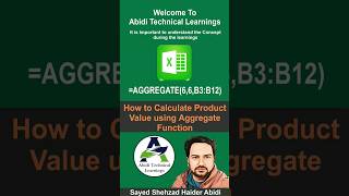 How to Calculate Product Value using Aggregate function #AbidiExcel  #excel #exceltips #exceltricks