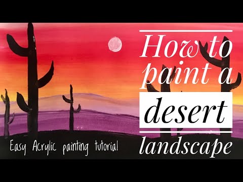 How to Paint a Desert Landscape - easy acrylic painting tutorial