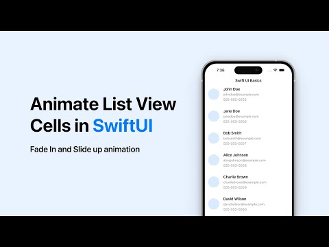 Animate List View Cells in SwiftUI: Fade In and Slide up Animation.