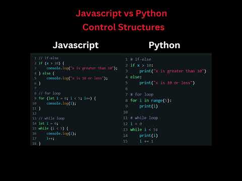 JavaScript vs Python Control Structures. Tutorial 7.#python#javascript#coding#shorts#ytshorts