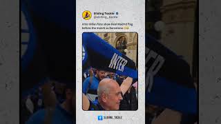 Inter Milan fans show Real Madrid flag before the match vs Barcelona 😳😂 #intermilan #barcelona #ucl
