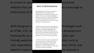 what is web designing.