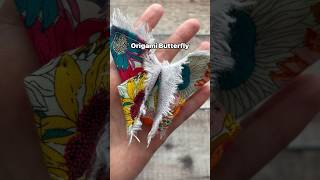 Origami fabric butterfly #sewinginspiration #fabricscraps #origamicraft