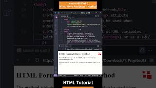 HTML Tutorial - Lesson 68: HTML Form Attributes - Method Part 3 #shorts #html #css #js #php #react