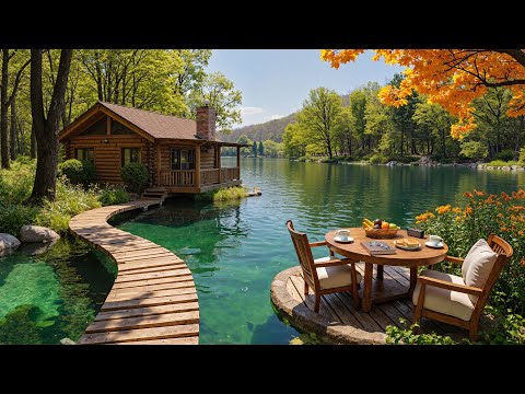 🌿 Cabin Jazz Morning by the Lake | Peaceful Lakeside & Tranquil Jazz for Relaxation & Calm