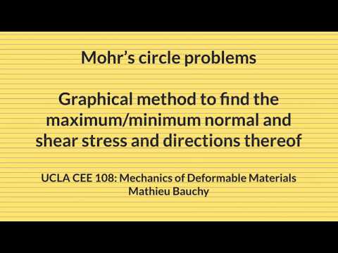 Mohr's circle / stress transformation problems (UCLA CEE 108 - Mechanics of Deformable Materials)