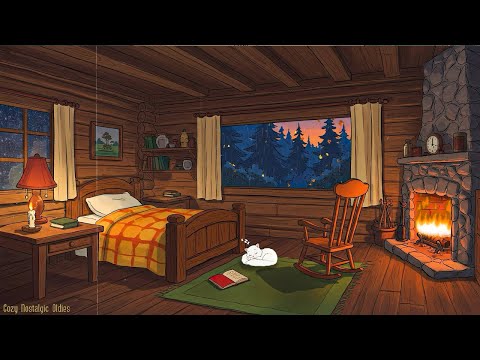 1950s oldies music playing in another room at vintage room cottage | classic music for sleep