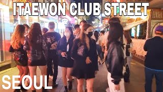 [4K] Seoul night walk itaewon club street,the joy of young people on saturday night dancing happily