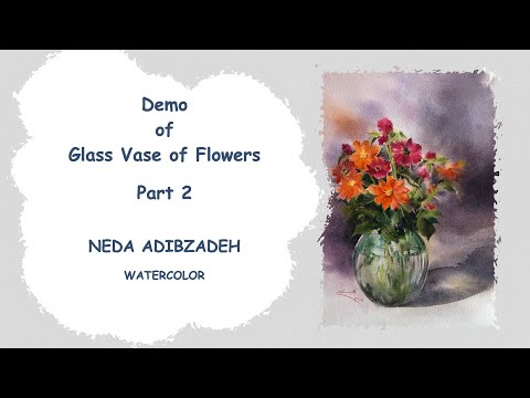 How to Paint a Glass Vase of Flowers Part 2 | watercolor