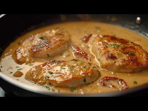 Creamy chicken with sun-dried tomatoes is a rich and flavorful dinner!