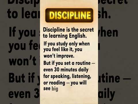Discipline in English Learning | Daily Practice for Fluency  #motivation #discipline #learnenglish
