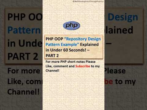 Quick Explained Repository Design Pattern PHP OOP Real time example. #php #oop #coding #shortnotes