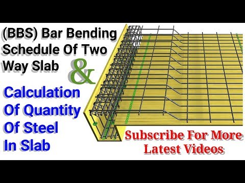 Bar Bending Schedule (BBS) Of Two Way Slab And Quantity Of Steel In Slab
