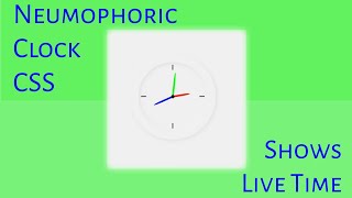 css clock | real time | css Neumorphism clock js