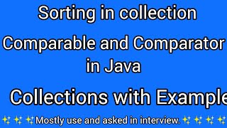 Comparable and Comparator in java || Comparable and Comparator interface with example in java
