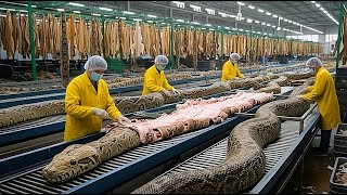 Inside the Snake Leather Factory - How Python Skin Becomes $10,000 Luxury Bag & Shoes (Full Process)