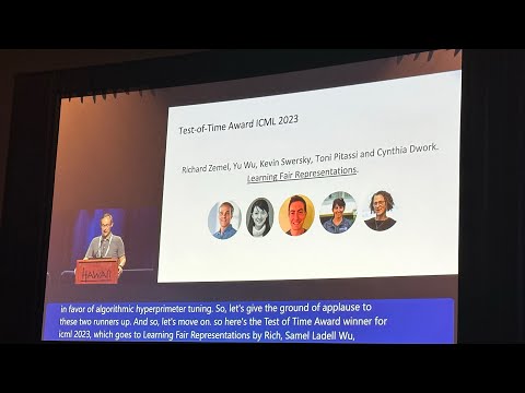 ICML 2023 Test of Time Award talk by Richard Zemel from Columbia University