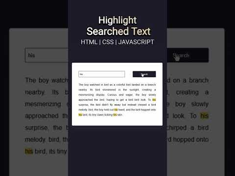Real-Time Text Highlight with JavaScript 🔥 | HTML CSS JS Mini Project #shorts
