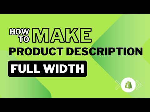 How To Make Product Description Full Width on Shopify