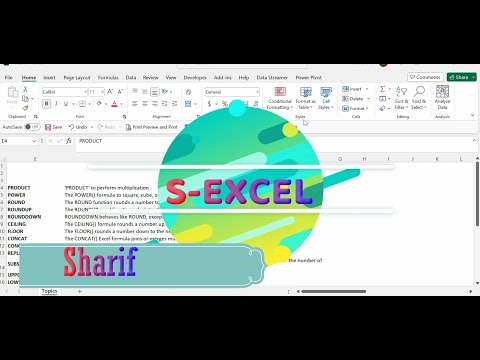 MS EXCEL -  Some New Formulas