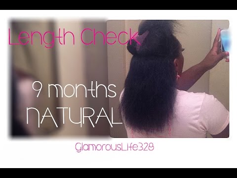 Hair Growth Length Check | 9 months NATURAL‪♡‬‪♡‬‪♡‬