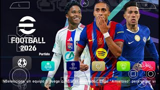 eFootball PES 2026 PPSSPP DOWNLOAD ORIGINAL ISO PES 26 PSP Full Update New Transfers & Kits 26 HD