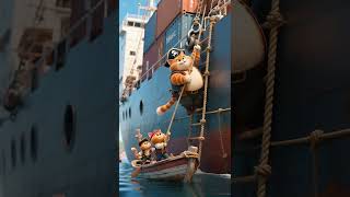 An orange cat attacked a ship to hijack it.arif creation # cat#trending #catvideos #funny