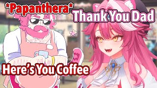 Papanthera Say Hi To Chattini And Gives Coffee For Raora【Hololive EN】