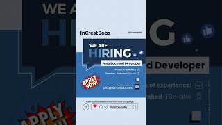 We are hiring a Java Backend Developer with experience in UI, middleware, and backend.