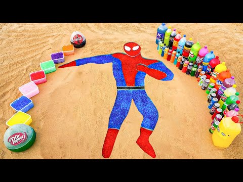EXPERIMENT: How to make Rainbow SPIDER MAN with Orbeez & Big Coca Cola & Popular Sodas VS MENTOS