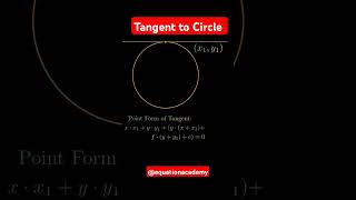 Equation of Tangent to Circle in different forms#maths#geometry