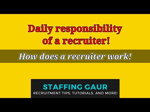 End to End Recruitment | Daily responsibilities of a recruiter | US Recruiter Training