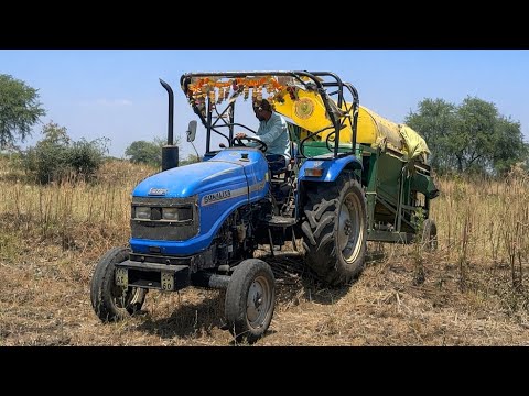 "Unleashing Power: Sonalika 455 Tractor vs. Surjeet Thresher - Epic Gram Cutting Showdown!"