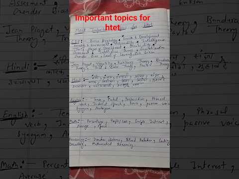 Most important topics for htet exam /htet 2025 syllabus #htet2025 #htetpgt #cdp
