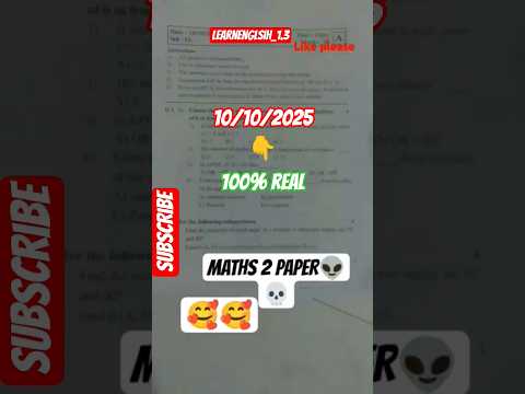 maths 2 question paper std 9th 2025 1st semester 100% real