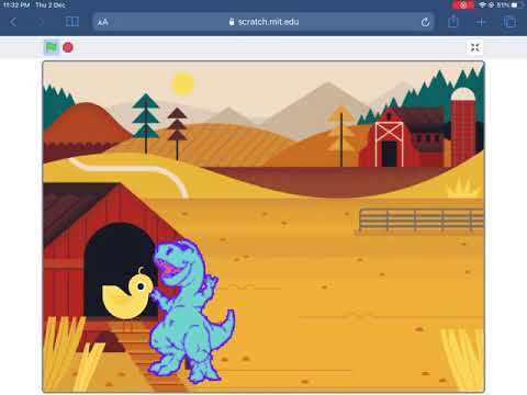 dino eats the chick