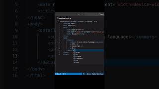 Drop down in html 🔥 #html #dropdown #codewithbaani