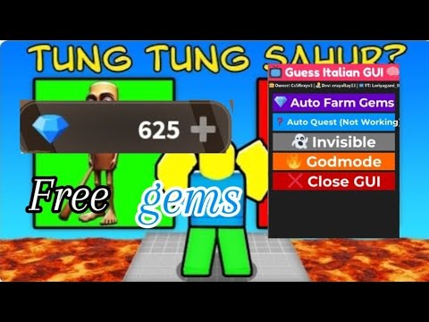 Roblox Guess Italian Brainrot Or Die 🔊 - Auto Farm Gems, Invisible, and more....(NO KEY!!!) 2025