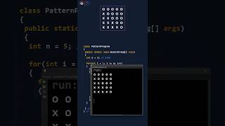 Pattern programs in Java to print OX in Java - Code pattern in less than 60 seconds #shorts