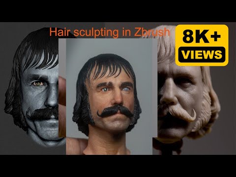 Hair Sculpting In Zbrush for 3D printing  - Bill The Butcher - Waruna Weligamage